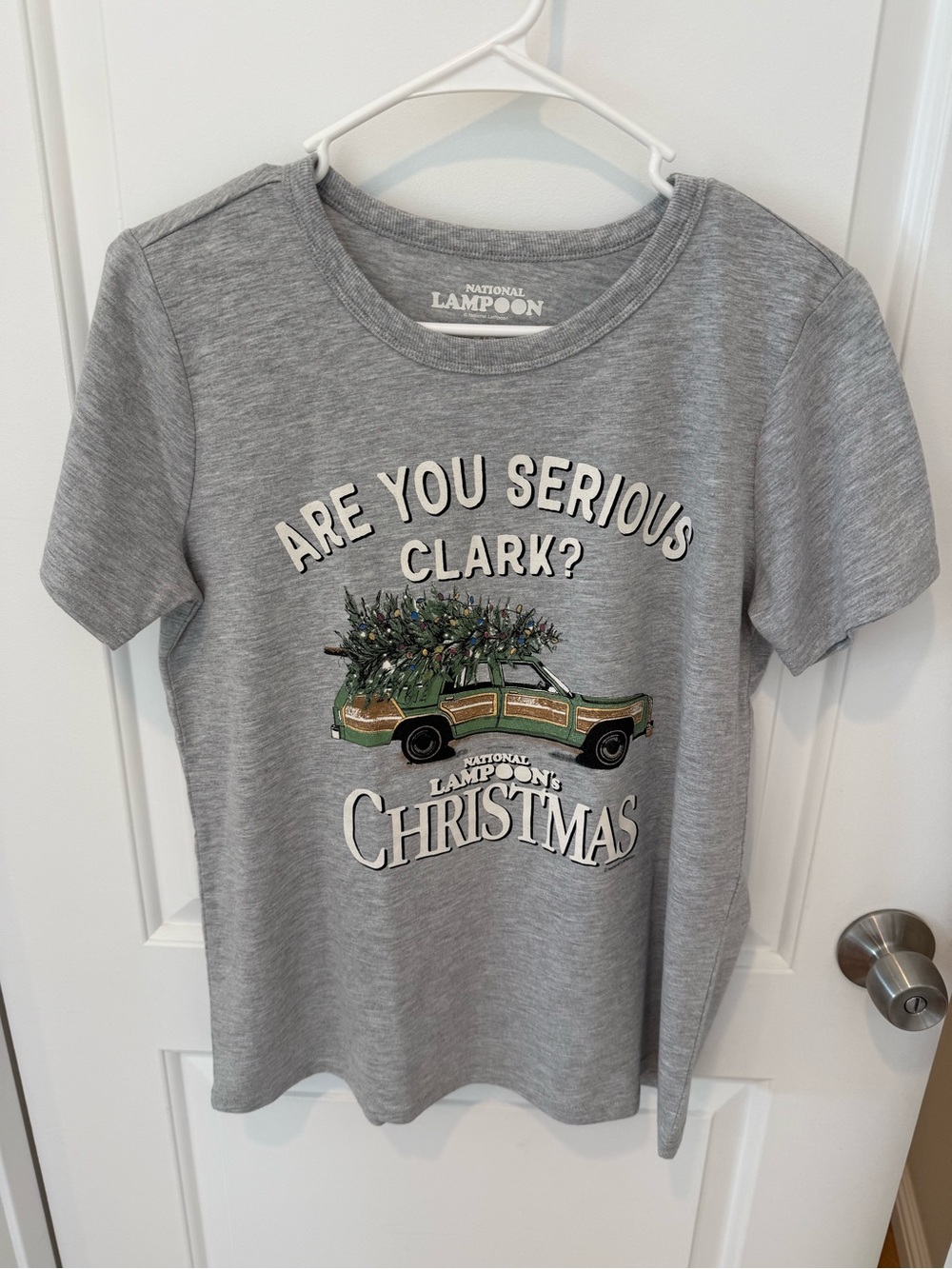 National Lampoon Women's Gray 'Are You Serious Clark?' Short Sleeve Tee